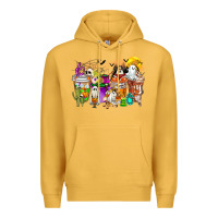 Mustard Halloween Western Boo Coffee Cups Premium Hoodie - CowhideDigitalArt