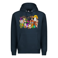 Navy Halloween Western Boo Coffee Cups Premium Hoodie - CowhideDigitalArt
