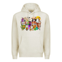Oatmeal Heather Halloween Western Boo Coffee Cups Premium Hoodie - CowhideDigitalArt