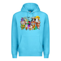 Ocean Blue Halloween Western Boo Coffee Cups Premium Hoodie - CowhideDigitalArt