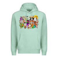 Seafoam Halloween Western Boo Coffee Cups Premium Hoodie - CowhideDigitalArt