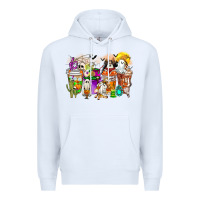 White Halloween Western Boo Coffee Cups Premium Hoodie - CowhideDigitalArt