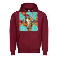 Burgundy fall bull skull Zipper Hoodie - BarkalooDesign