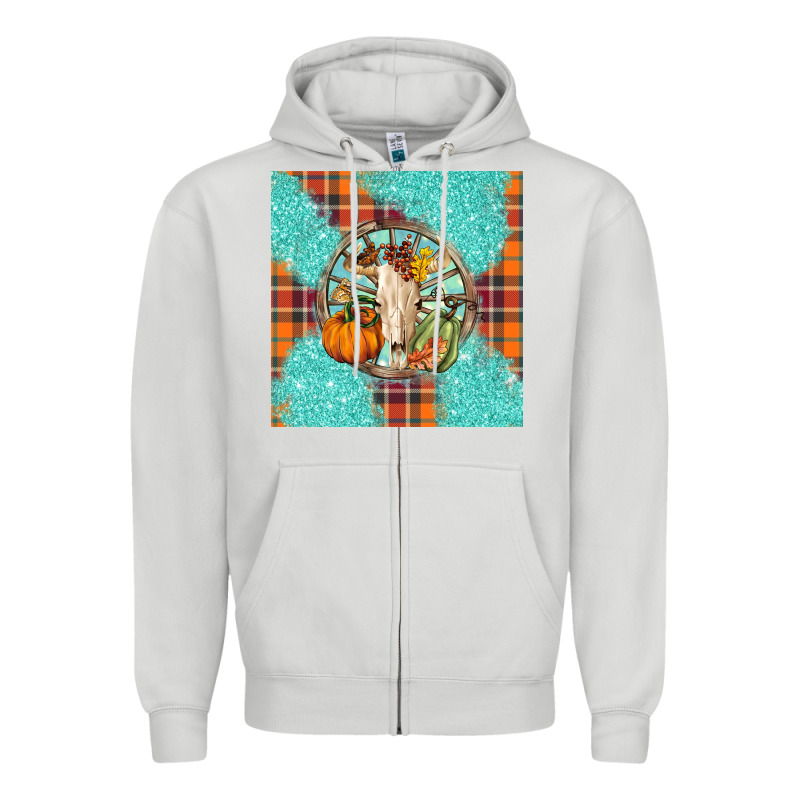 Fall Bull Skull Zipper Hoodie by BarkalooDesign | Teevron