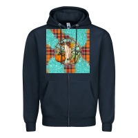 Navy fall bull skull Zipper Hoodie - BarkalooDesign