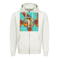 Oatmeal Heather fall bull skull Zipper Hoodie - BarkalooDesign