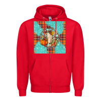 Red fall bull skull Zipper Hoodie - BarkalooDesign