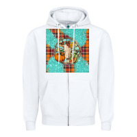 White fall bull skull Zipper Hoodie - BarkalooDesign