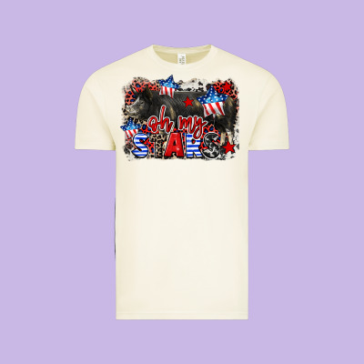 Oh My Stars Pig Vintage Tee Designed By Cowgirlartshop