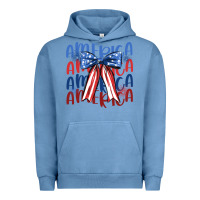 Pigment Pebble Blue america ribbon Urban Hoodie - JahusDesignShop