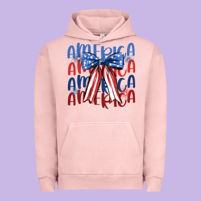 America Ribbon Urban Hoodie Designed By Jahusdesignshop