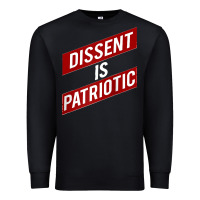 Black DISSENT IS PATRIOTIC Political Meme Raglan Baseball Tee Premium Sweatshirt - maiPhamDesign