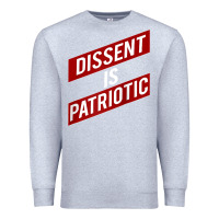 Heather Grey DISSENT IS PATRIOTIC Political Meme Raglan Baseball Tee Premium Sweatshirt - maiPhamDesign