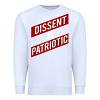 White DISSENT IS PATRIOTIC Political Meme Raglan Baseball Tee Premium Sweatshirt - maiPhamDesign