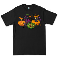Black Black cat and pumpkin Premium Tee - NancyCooperArtShop