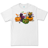 White Black cat and pumpkin Premium Tee - NancyCooperArtShop