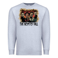 Heather Grey the boys of fall leopard pattern bleached halloween murder t shirt Premium Sweatshirt - maiPhamDesign