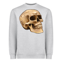 Heather Grey skull Heavyweight Sweatshirt - Artiststas