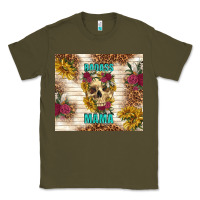Army Green badass mama with flowers Classic Tee - TumblerDesignByShophia