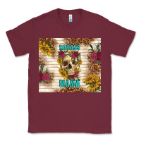 Burgundy badass mama with flowers Classic Tee - TumblerDesignByShophia