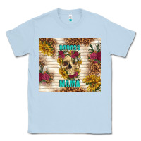 Dusty Blue badass mama with flowers Classic Tee - TumblerDesignByShophia