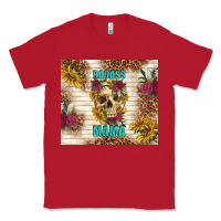 Red badass mama with flowers Classic Tee - TumblerDesignByShophia
