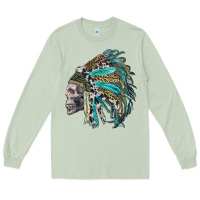 Matcha western indian headdress with skull Long Sleeve Tee - RanaPortraitStore
