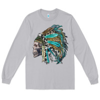 Moon Dust western indian headdress with skull Long Sleeve Tee - RanaPortraitStore