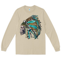 Mushroom western indian headdress with skull Long Sleeve Tee - RanaPortraitStore