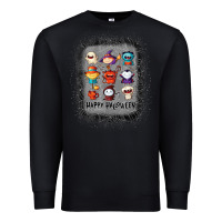 Black halloween funny set ghost mummy witch vampire and pumpkin t shirt Premium Sweatshirt - maiPhamDesign