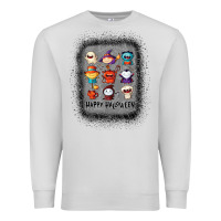 Dove Grey halloween funny set ghost mummy witch vampire and pumpkin t shirt Premium Sweatshirt - maiPhamDesign