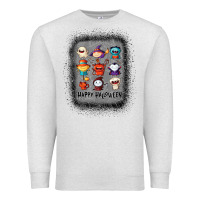 Oatmeal Heather halloween funny set ghost mummy witch vampire and pumpkin t shirt Premium Sweatshirt - maiPhamDesign