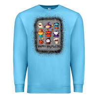Ocean Blue halloween funny set ghost mummy witch vampire and pumpkin t shirt Premium Sweatshirt - maiPhamDesign