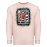 Pale Pink halloween funny set ghost mummy witch vampire and pumpkin t shirt Premium Sweatshirt - maiPhamDesign