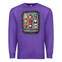 Purple halloween funny set ghost mummy witch vampire and pumpkin t shirt Premium Sweatshirt - maiPhamDesign