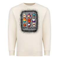 Sandshell halloween funny set ghost mummy witch vampire and pumpkin t shirt Premium Sweatshirt - maiPhamDesign