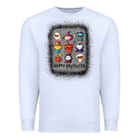 White halloween funny set ghost mummy witch vampire and pumpkin t shirt Premium Sweatshirt - maiPhamDesign