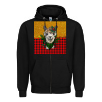 Black christmas alpacas Zipper Hoodie - BarkalooDesign