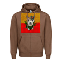 Chestnut christmas alpacas Zipper Hoodie - BarkalooDesign