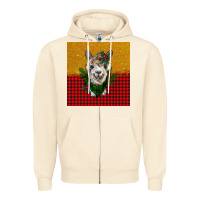 Sandshell christmas alpacas Zipper Hoodie - BarkalooDesign