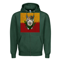 Sports Green christmas alpacas Zipper Hoodie - BarkalooDesign