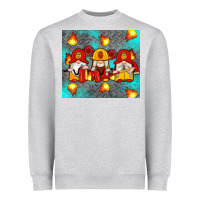Heather Grey firefighter gnomes Heavyweight Sweatshirt - Artiststas