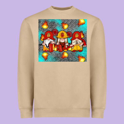 Firefighter Gnomes Heavyweight Sweatshirt Designed By Artiststas