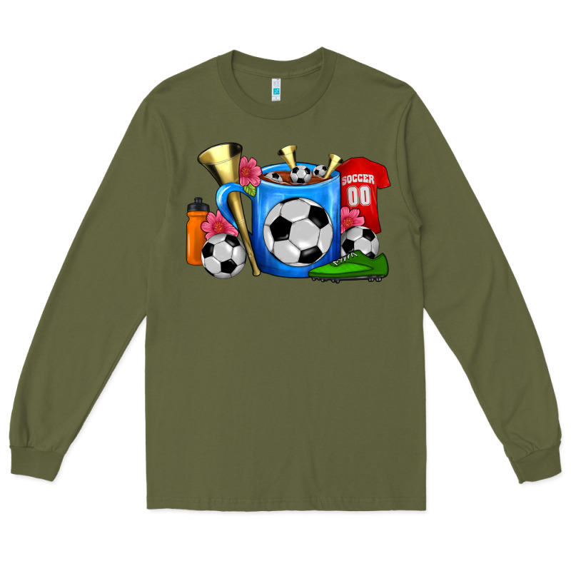 Soccer Coffee Mug Long Sleeve Tee by FaDigitalArtStudio | Teevron