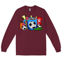 Burgundy Soccer Coffee Mug Long Sleeve Tee - FaDigitalArtStudio