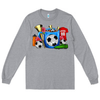 Heather Grey Soccer Coffee Mug Long Sleeve Tee - FaDigitalArtStudio