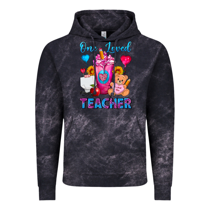One Loved Teacher Valentines Day Cold Drink Frappe Vintage Hoodie by FaDigitalArtStudio | Teevron