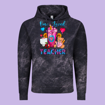 One Loved Teacher Valentines Day Cold Drink Frappe Vintage Hoodie Designed By Fadigitalartstudio