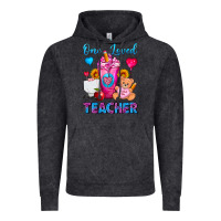 Vintage Black One Loved Teacher Valentines Day Cold Drink Frappe Vintage Hoodie - FaDigitalArtStudio