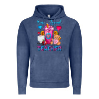 Vintage Denim One Loved Teacher Valentines Day Cold Drink Frappe Vintage Hoodie - FaDigitalArtStudio